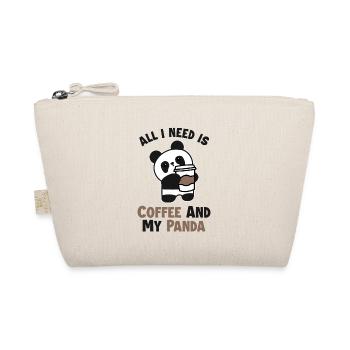 Coffee and my Panda Panda Bear Friend Lover Giant - Organic Pouch - nature - Front