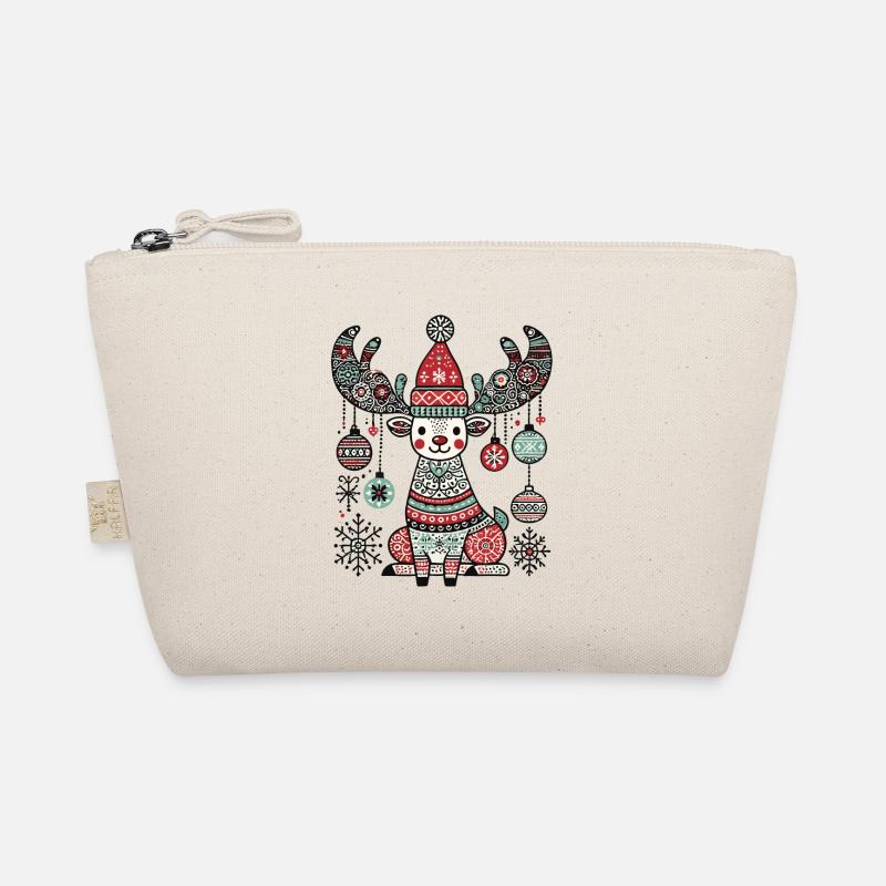 Fröhlicher Rentierzauber Mit Weihnachtskugeln Bio-Täschchen