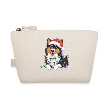 Collie Christmas Lights Xmas Dogs Gifts for Men - Bio-Täschchen - Natur - Vorne