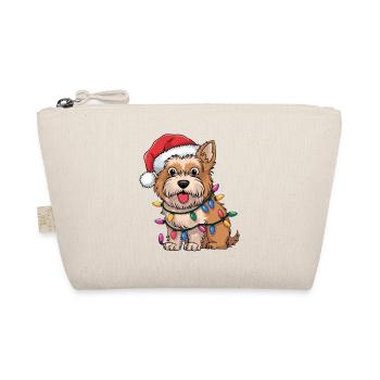 Dandie Dinmont Terrier Christmas Lights Xmas Dog - Organic Pouch - nature - Front