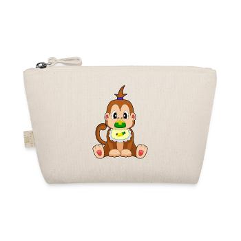Affe Baby Lätzchen Schnuller - Bio-Täschchen - Natur - Vorne