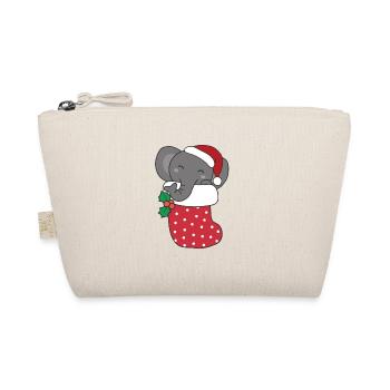 Mignons éléphants en chaussettes de Noël pour Noël - Trousse biologique - nature - Devant