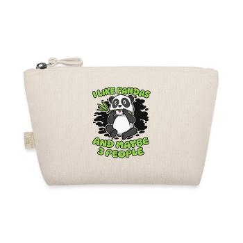 Ich mag Pandas und vielleicht 3 Leute Freund Liebhaber - Bio-Täschchen - Natur - Vorne