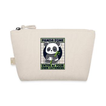 Panda Zone Enter At Your Own Cuteness Panda Bear - Organic Pouch - nature - Front