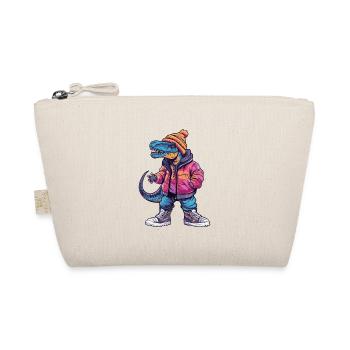 Dinosaur T-Rex Fashion Winter - Organic Pouch - nature - Front