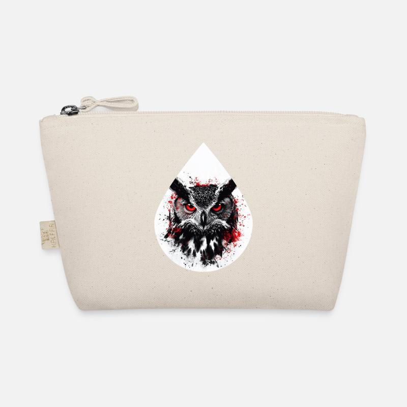 Trash Polka Owl Black Red Organic Pouch