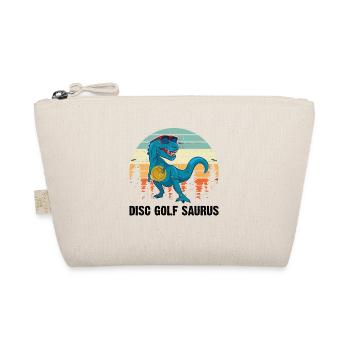 Disc Golfer Saurus - Disc Golf Dinosaur - Organic Pouch - nature - Front