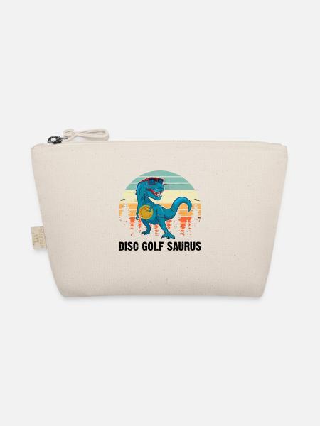 Disc Golfer Saurus - Disc Golf Dinosaur - Bio-Täschchen - Natur - Vorne