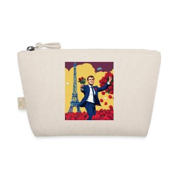Macron, Humor T-Shirt, Men's Gift, Women, Flower - Organic Pouch - nature - Front