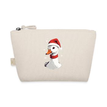 Christmas duck with hat and snowflakes - Organic Pouch - nature - Front