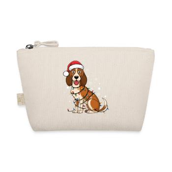Foxhound Christmas Lights Xmas Dogs Gifts - Organic Pouch - nature - Front