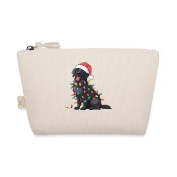 Flat Coated Retriever Christmas Lights Xmas Dogs - Bio-Täschchen - Natur - Vorne