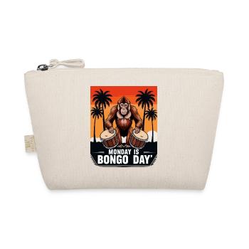 Monkey Bongo Drummer - Organic Pouch - nature - Front