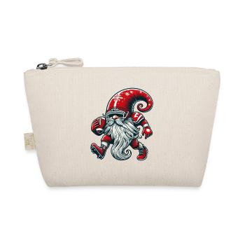Weihnachtlicher Football Gnom Zwerg Elf Wichtel - Bio-Täschchen - Natur - Vorne
