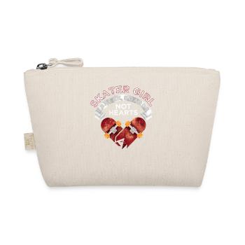 Skateboarder Skater Girl Women Sk8er Skateboard - Organic Pouch - nature - Front