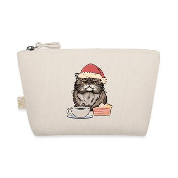 Cat Santa Santa Coffee Cake Snacking Xmas - Organic Pouch - nature - Front