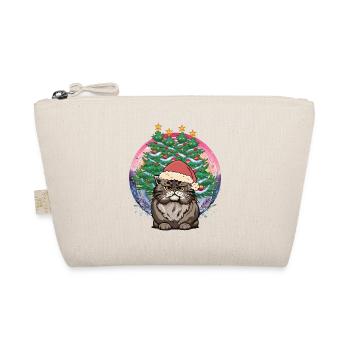 Santa Claus Cat Cats Santa Xmas - Organic Pouch - nature - Front
