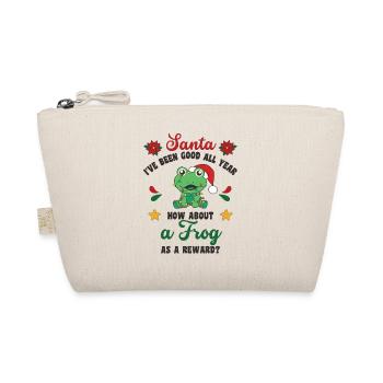 Ich will ein Frosch zu Weihnachten süße Frösche - Bio-Täschchen - Natur - Vorne