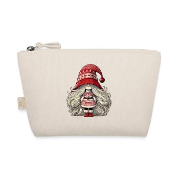 Christmas Gnome Woman Festive Gnome Girl - Organic Pouch - nature - Front