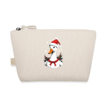 Christmas duck with cute Christmas hat - Organic Pouch - nature - Front