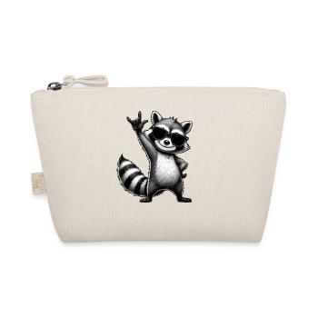 Waschbär mit Rock Pose Raccoon Rock Musik Musiker - Bio-Täschchen - Natur - Vorne