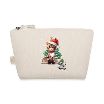 Chat Souris Noël Père Noël - Trousse biologique - nature - Devant