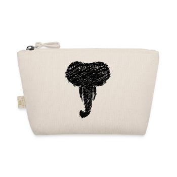Elefant Kopf Tier Zeichnung Scribble Geschenk - Bio-Täschchen - Natur - Vorne