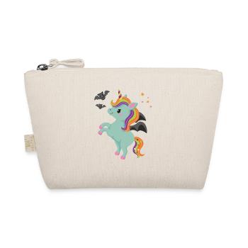 Einhorn Fledermaus Outfit Halloween - Bio-Täschchen - Natur - Vorne