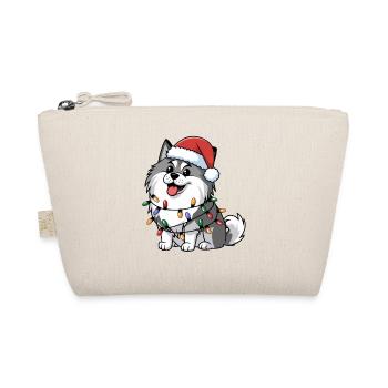 Keeshond Christmas Lights Xmas Dogs Gifts - Bio-Täschchen - Natur - Vorne