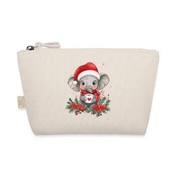 Elefant Kaffee Weihnachten Frauen Männer Kinder - Bio-Täschchen - Natur - Vorne