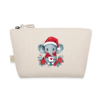 Elefant Kaffee Weihnachten Frauen Männer Kinder - Bio-Täschchen - Natur - Vorne