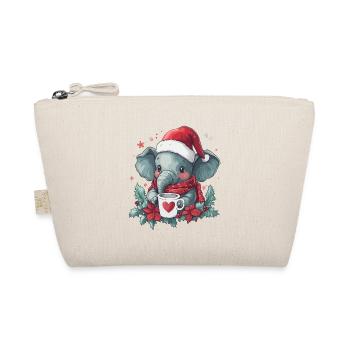 Elefant Kaffee Weihnachten Frauen Männer Kinder - Bio-Täschchen - Natur - Vorne