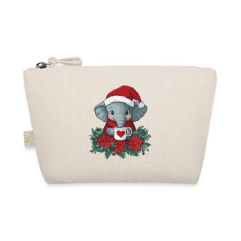 Elefant Kaffee Weihnachten Frauen Männer Kinder - Bio-Täschchen - Natur - Vorne
