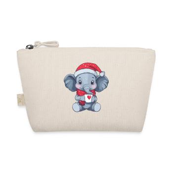 Elefant Kaffee Weihnachten Frauen Männer Kinder - Bio-Täschchen - Natur - Vorne