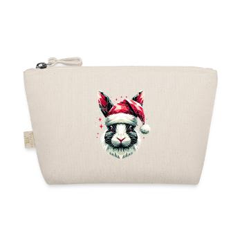 Polygon Art Bunny Wearing Santa Hat Original - Organic Pouch - nature - Front