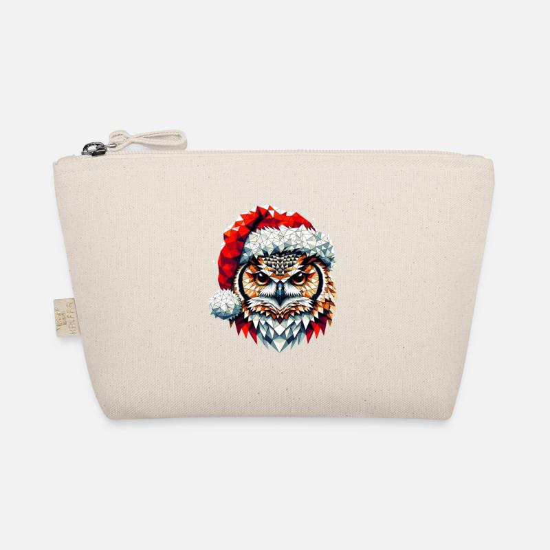 Polygon Art Owl Eagle Owl Christmas Hat Original Organic Pouch