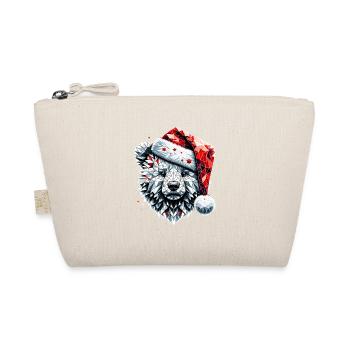 Polygon Art Polar Bear Santa Hat Original - Organic Pouch - nature - Front