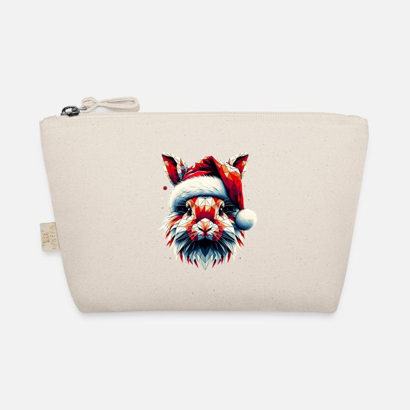 Polygon Art Bunny Santa Hat Original Organic Pouch