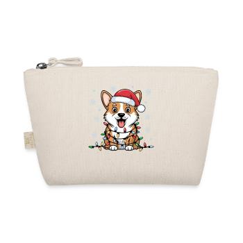 Pembroke Welsh Corgi Christmas Lights Xmas Dogs - Organic Pouch - nature - Front