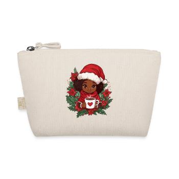African Santa Woman Coffee Christmas - Organic Pouch - nature - Front
