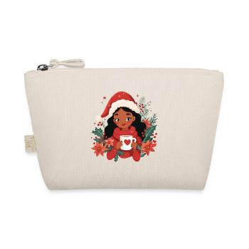 African Santa Woman Coffee Christmas - Organic Pouch - nature - Front