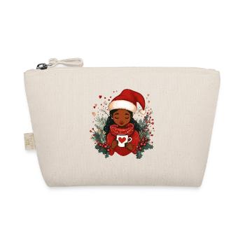 African Santa Woman Coffee Christmas - Organic Pouch - nature - Front