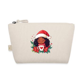 African Santa Woman Coffee Christmas - Organic Pouch - nature - Front