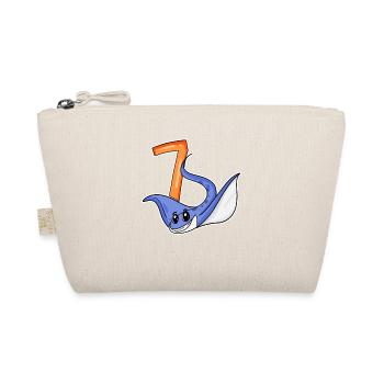 7th Birthday Motif Stingray - 7 years old - Organic Pouch - nature - Front