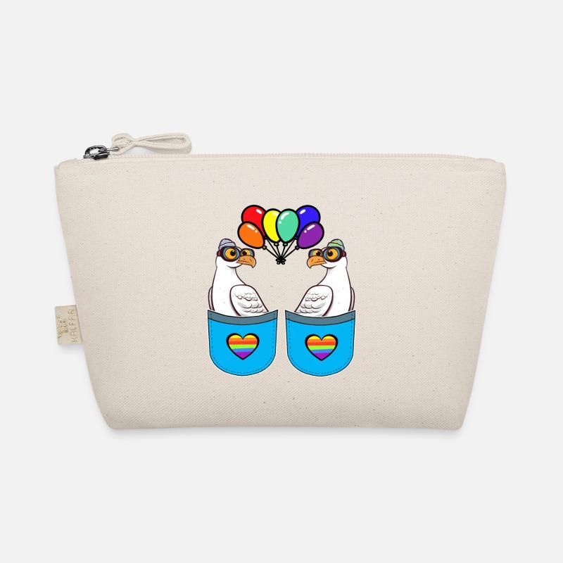 LGBT Gay Pride Möwen Regenbogenfahne Regenbogen - Bio-Täschchen - Natur