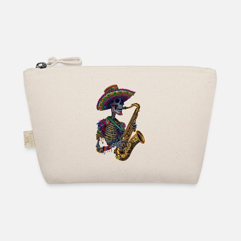 Saxophone Mexican Skeleton Organic Pouch