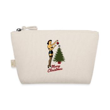 Weihnachtliches Pin-Up Retro Vintage Stil - Bio-Täschchen - Natur - Vorne