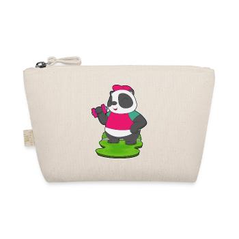 Panda Bodybuilder Dumbbell Bodybuilding - Organic Pouch - nature - Front
