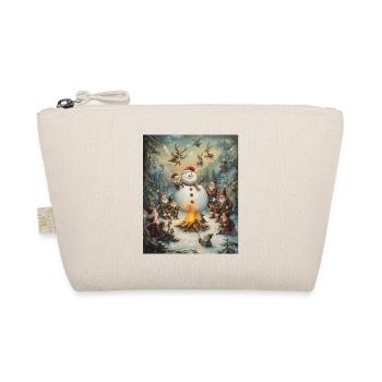 Bonhomme de neige feu de camp Noël Femmes Hommes - Trousse biologique - nature - Devant