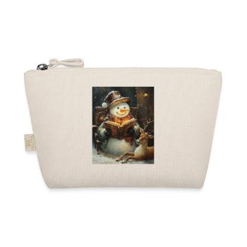 Snowman Christmas Women Men Children - Organic Pouch - nature - Front